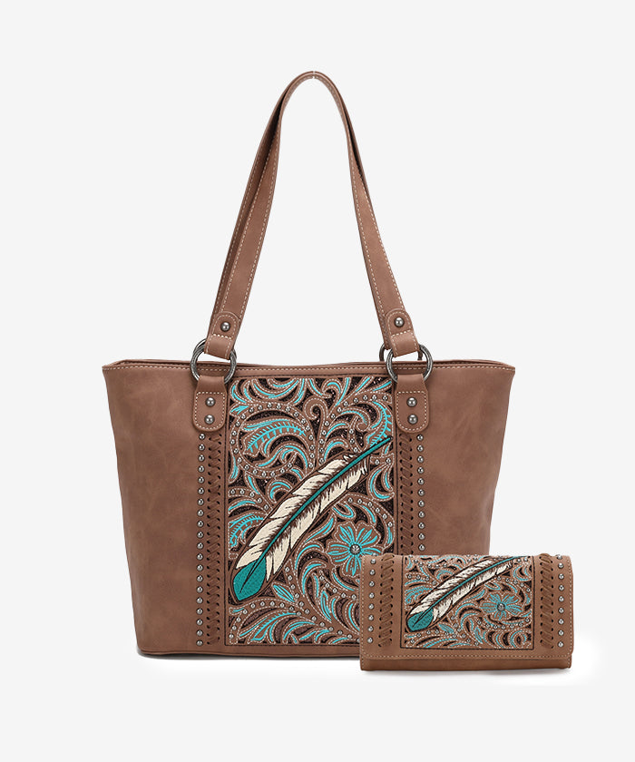 Montana_West_Embroidered_Feather_Concealed_Carry_Tote_Set_Brown