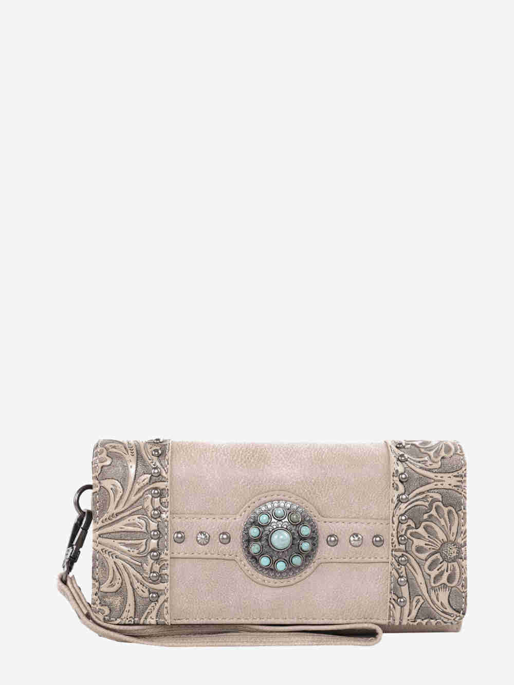 Montana West Floral Embossed Concho Wallet - Montana West World