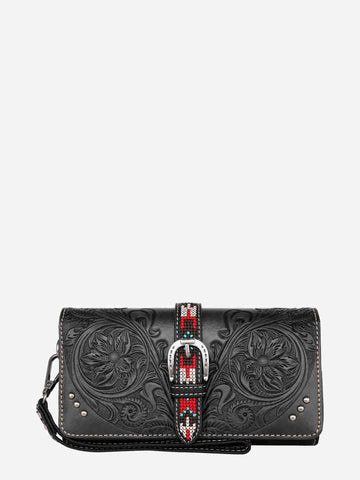 Montana West Vintage Floral Tooled Crossbody Saddle Bag Collection - Montana West World