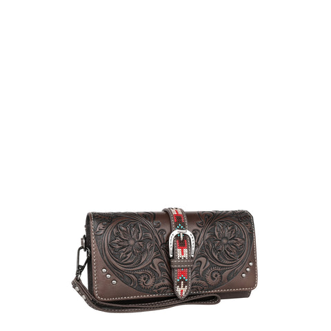 Montana West Vintage Floral Tooled Crossbody Saddle Bag Collection - Montana West World