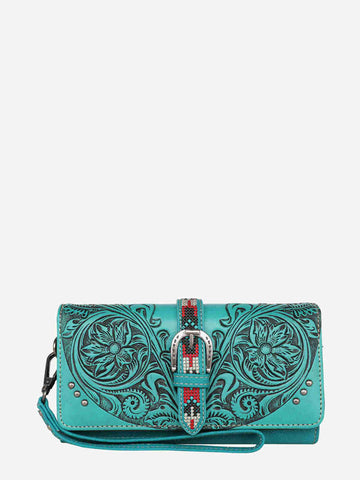 Montana West Vintage Floral Tooled Crossbody Saddle Bag Collection - Montana West World