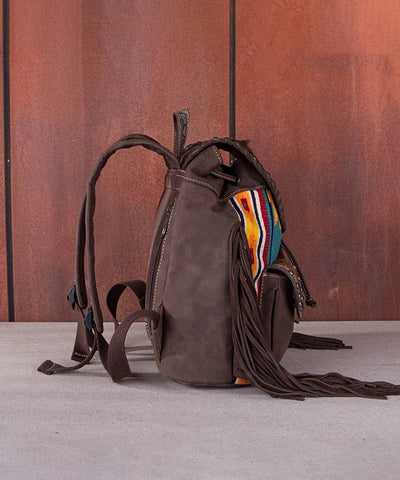 Montana West Aztec Fringe Cowhide Backpack Set