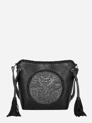 Montana West Vintage Floral Tooled Crossbody Saddle Bag Collection - Montana West World