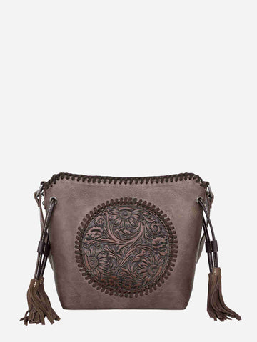 Montana West Vintage Floral Tooled Crossbody Saddle Bag Collection - Montana West World