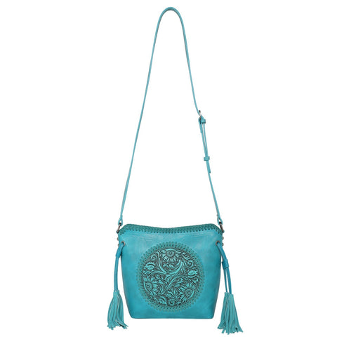 Montana West Vintage Floral Tooled Crossbody Saddle Bag Collection - Montana West World