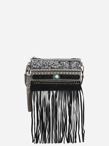 Montana West Embroidered Fringe Concealed Carry Crossbody Bag - Montana West World