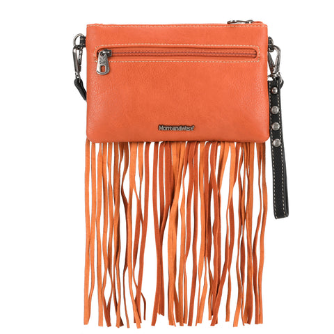 Montana West Embroidered Fringe Crossbody Wristlet - Montana West World