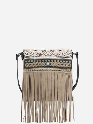 Montana West Embroidered Fringe Concealed Carry Crossbody Bag - Montana West World