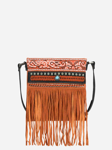 Montana West Embroidered Fringe Concealed Carry Crossbody Bag - Montana West World