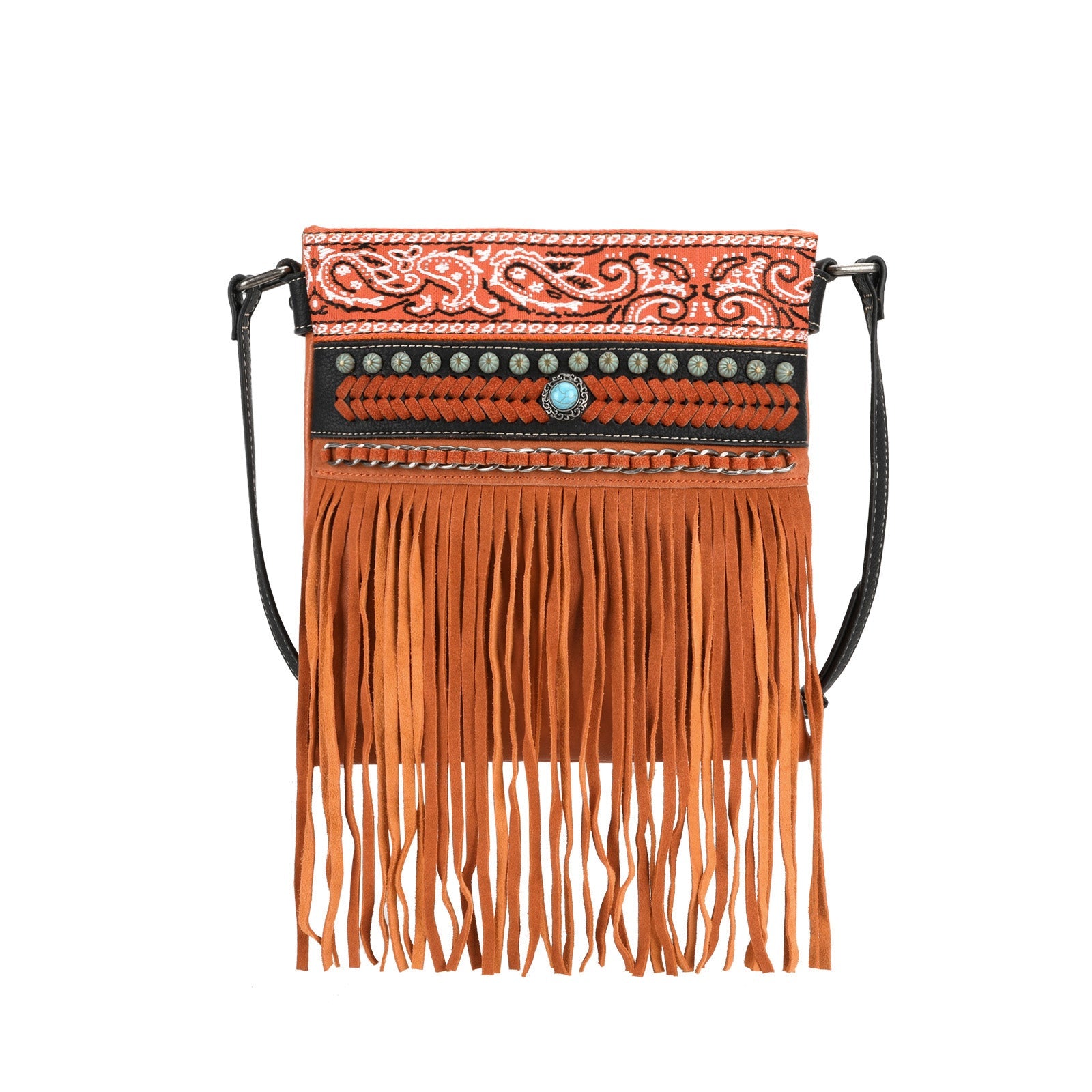 Montana West Embroidered Fringe Concealed Carry Crossbody Bag - Montana West World