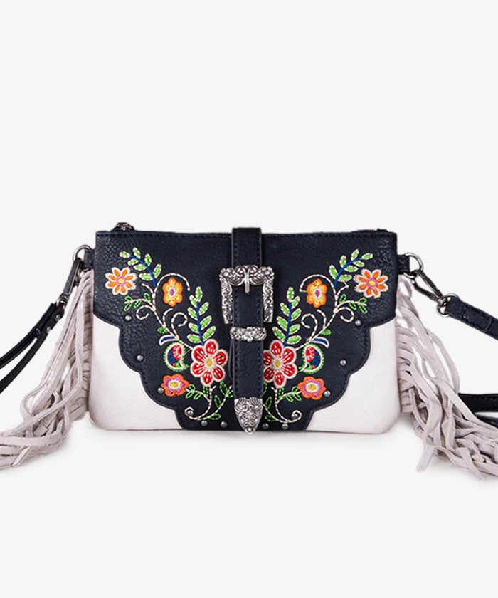 Montana West Floral Embroidered Crossbody Wristlet - Montana West World