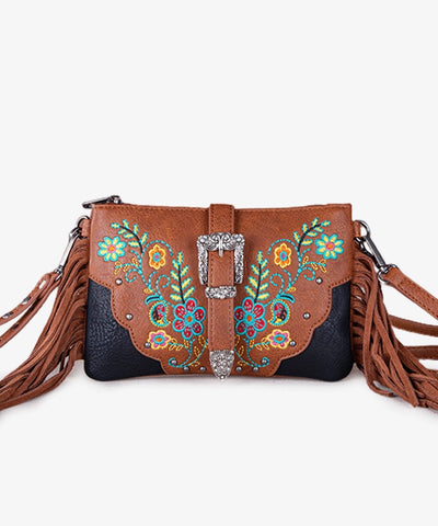 Montana West Floral Embroidered Crossbody Wristlet - Montana West World