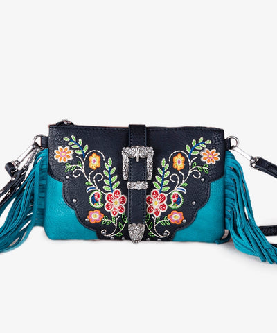 Montana West Floral Embroidered Crossbody Wristlet - Montana West World