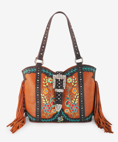 Montana West Floral Embroidered Concealed Carry Tote - Montana West World