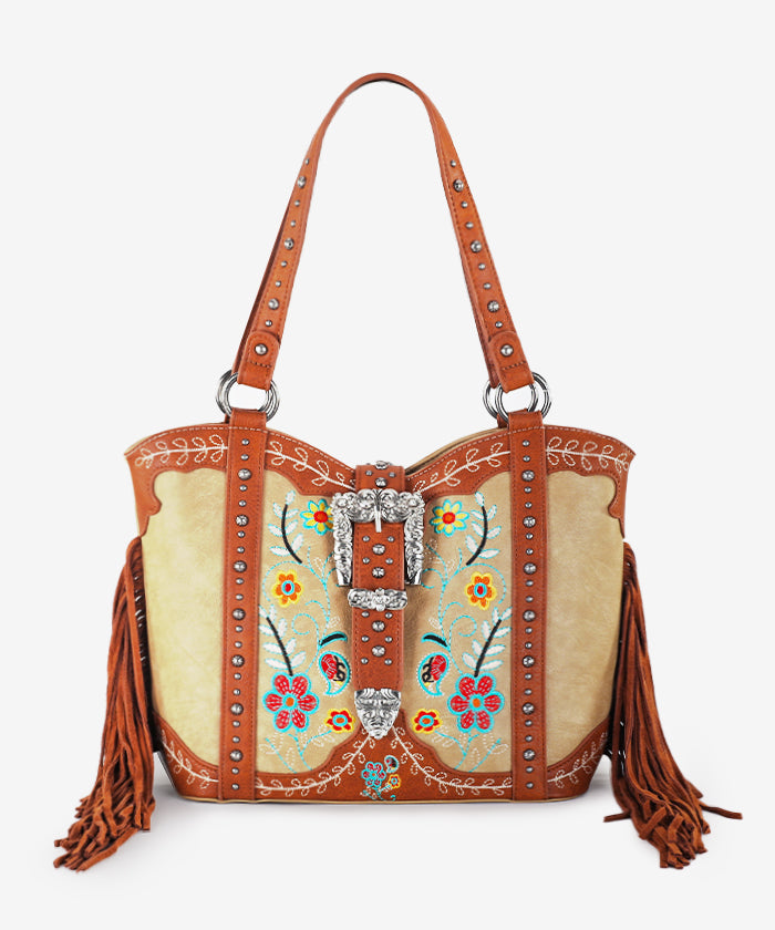 Montana West Floral Embroidered Concealed Carry Tote - Montana West World