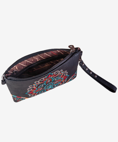 Montana West Floral Embroidered Wristlet - Montana West World