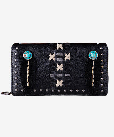 Montana West Feather Whipstitch Wallet - Montana West World