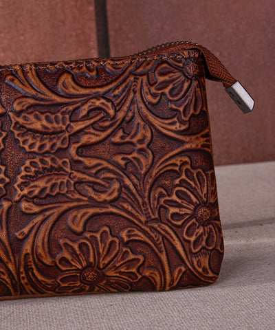 Montana West Floral Tooled Wristlet