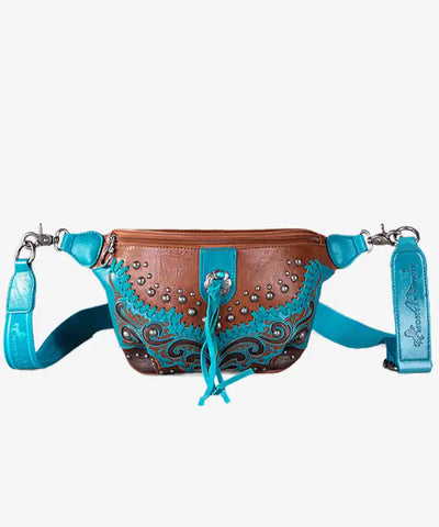 Montana West Studded Whipstitch Fanny Pack - Montana West World