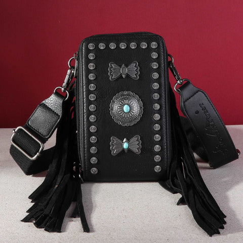 Montana West  Fringe Mariposa Concho Collection Phone Wallet/Crossbody - Montana West World