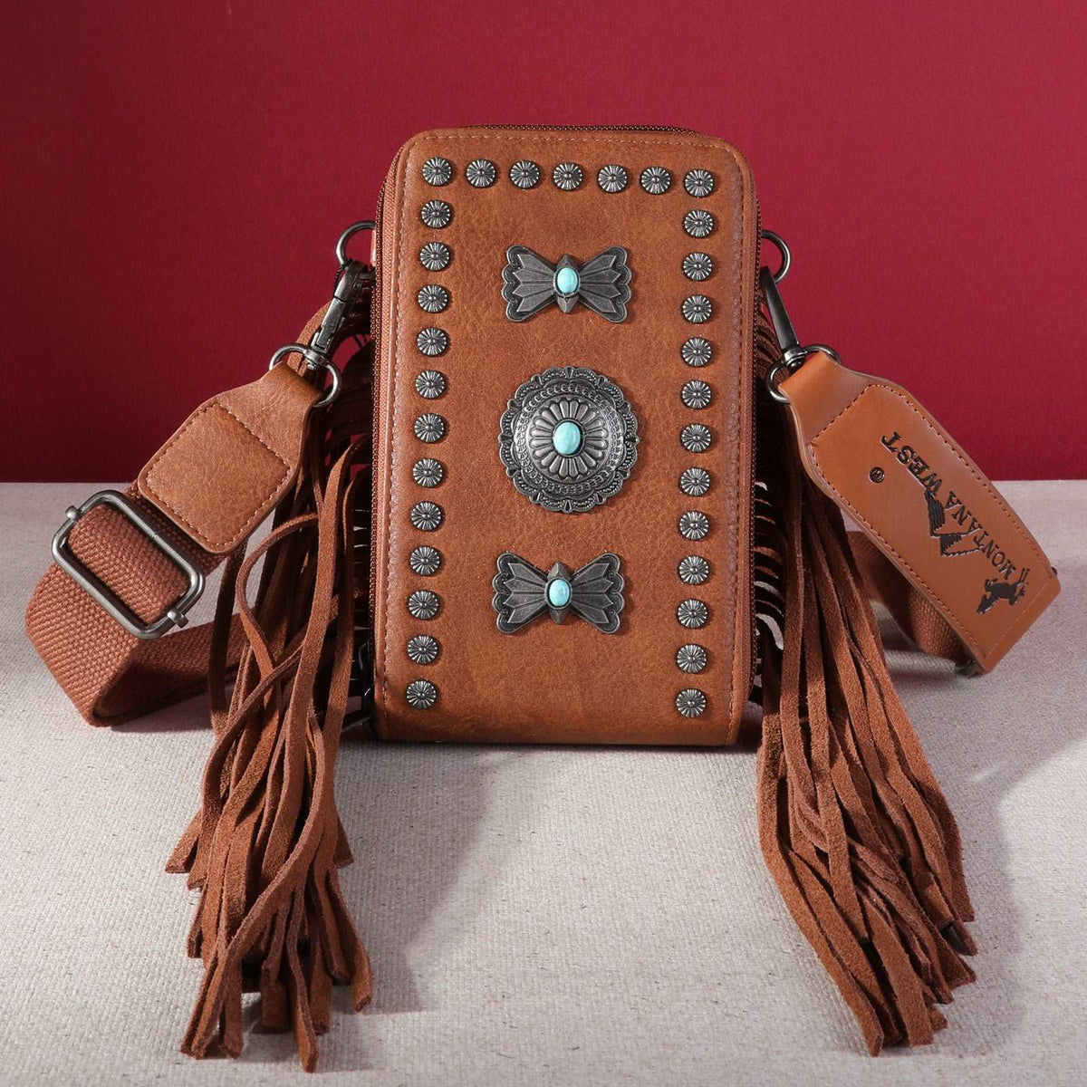 Montana West  Fringe Mariposa Concho Collection Phone Wallet/Crossbody - Montana West World