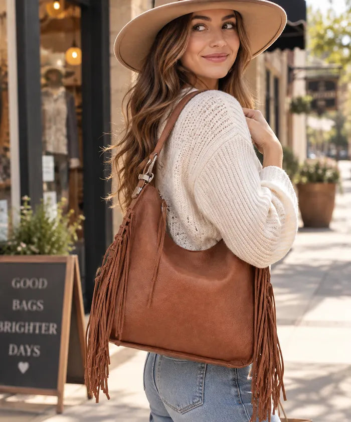 Montana West Fringe Hobo Bag