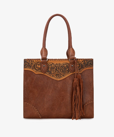 Montana West Tooled Fringe Tote Bag - Montana West World