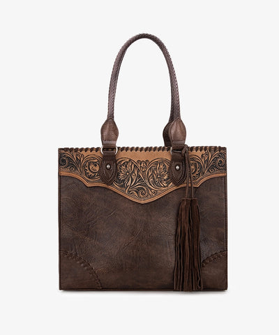 Montana West Tooled Fringe Tote Bag - Montana West World