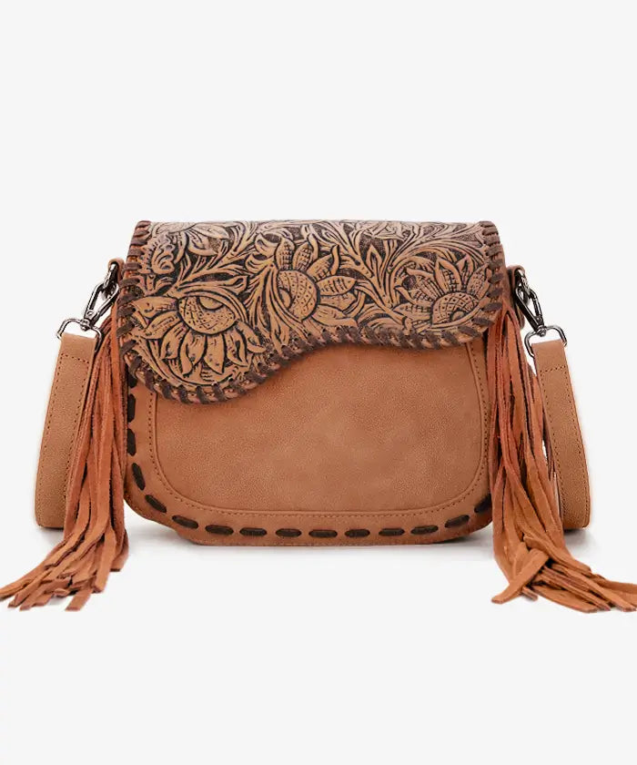 Montana West Tooled Flap Crossbody Bag - Montana West World