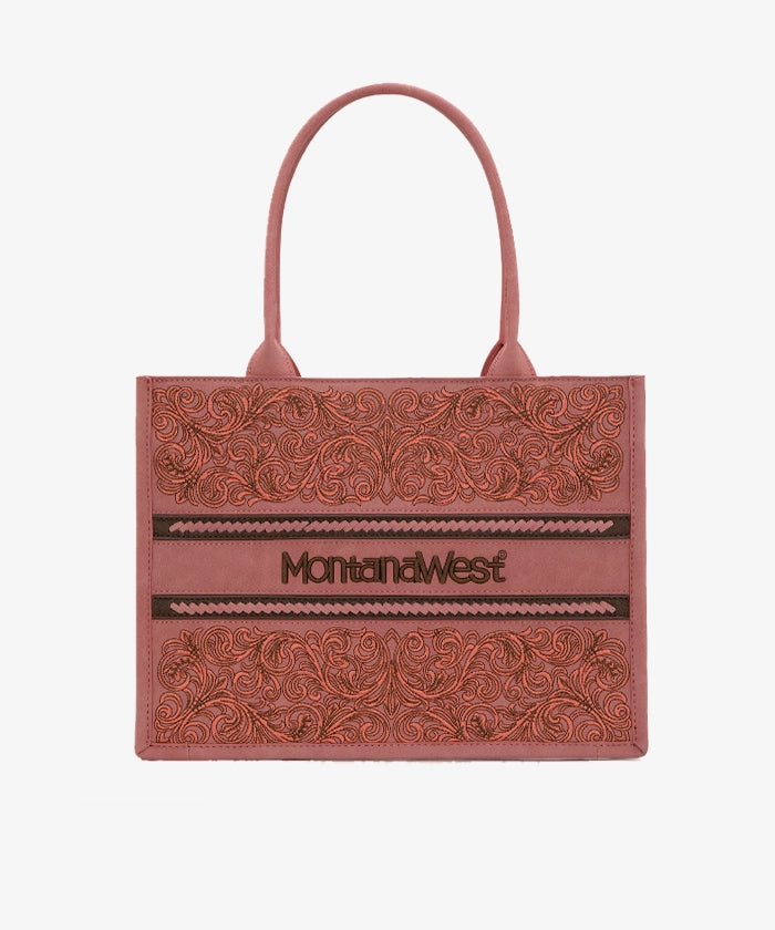Montana West Pattern Embroidered Concealed Carry Tote - Montana West World