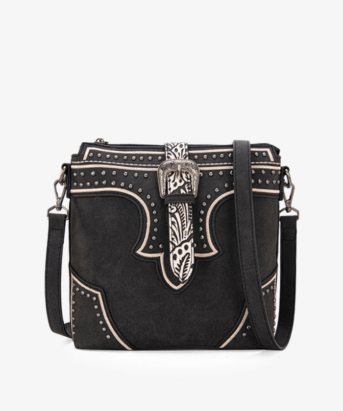 Montana West Buckle Studs Crossbody Bag - Montana West World