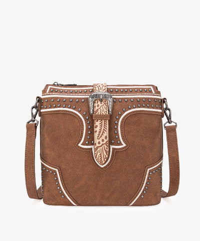 Montana West Buckle Studs Crossbody Bag - Montana West World