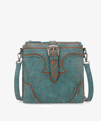 Montana West Buckle Studs Crossbody Bag - Montana West World