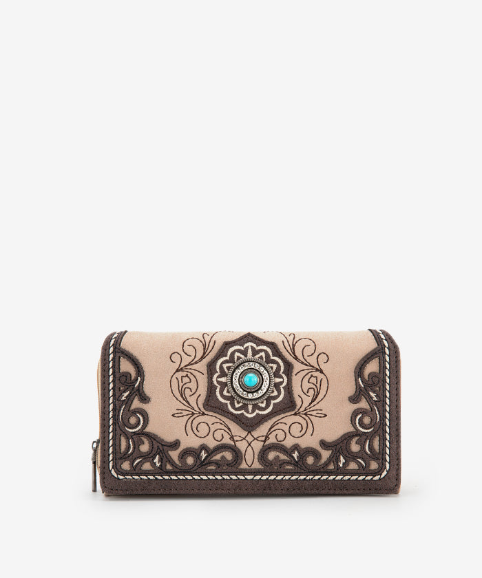 Montana West Cut-out Embroidered Wallet