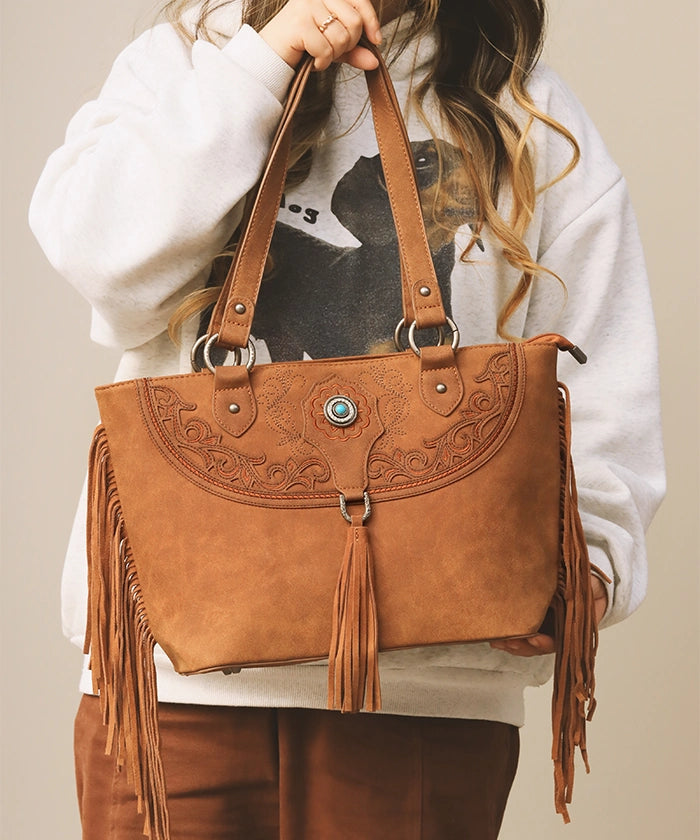 Montana West Cut-out Fringe Concealed Carry Tote Set