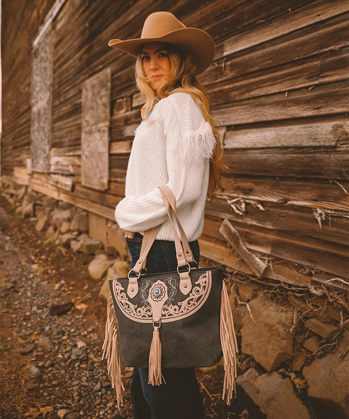 Montana West Cut-out Fringe Concealed Carry Tote Set