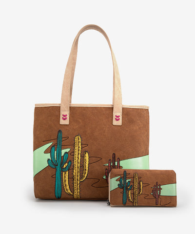 Montana West Cactus Embroidered Tote Bag Set