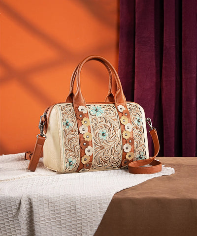 Montana West Embroidered Floral Cut-out Boston Bag Set