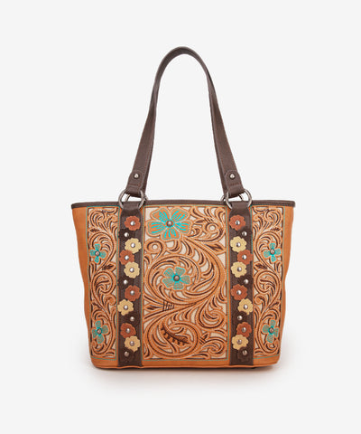 Montana West Embroidered Floral Cut-out Tote Bag