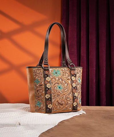 Montana West Embroidered Floral Cut-out Tote Bag