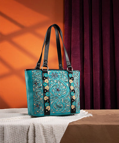 Montana West Embroidered Floral Cut-out Tote Bag