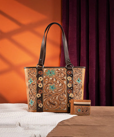 Montana West Embroidered Floral Cut-out Tote Bag