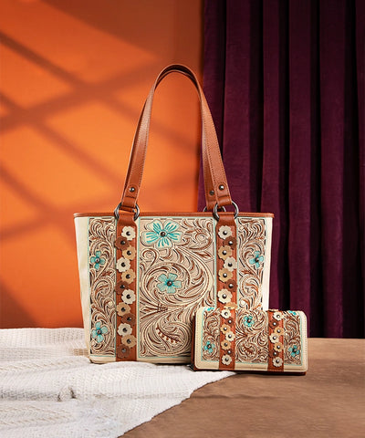 Montana West Embroidered Floral Cut-out Tote Bag