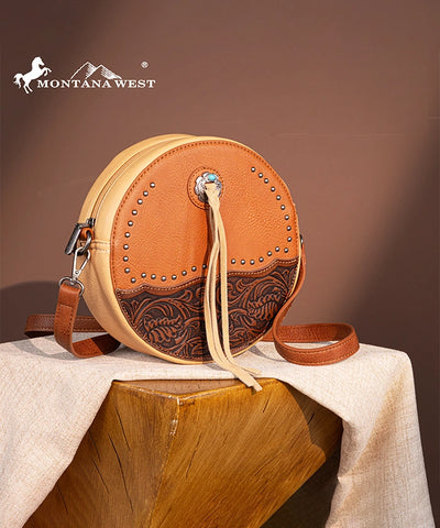 Montana West Tooled Circle Crossbody