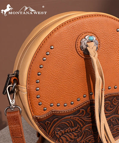 Montana West Tooled Circle Crossbody