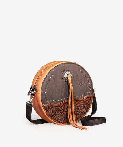 Montana West Tooled Circle Crossbody