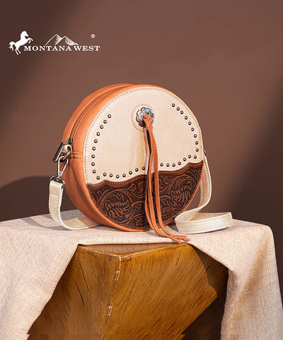 Montana West Tooled Circle Crossbody