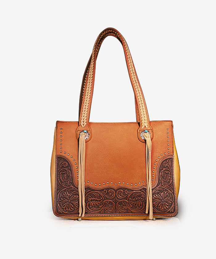 Montana West Tooled Concealed Carry Tote Set