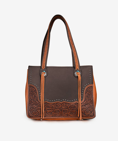 Montana West Tooled Concealed Carry Tote Set