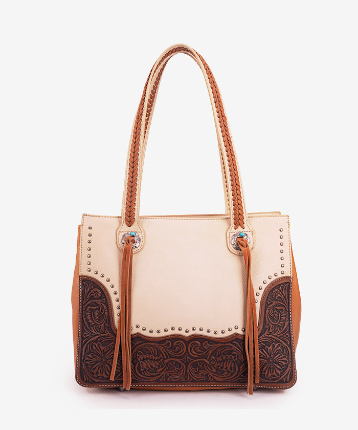 Montana West Tooled Concealed Carry Tote Set